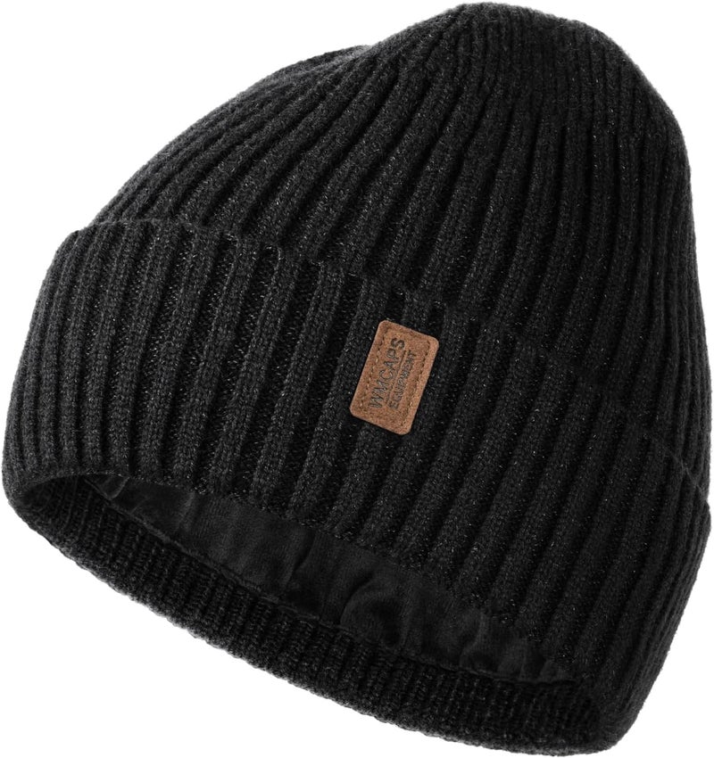 Wmcaps Warm Beanie for Men Women, Fleece Lined Beanie Warm Winter Caps Unisex Fashion Knit Cuffed Cap - Image 1